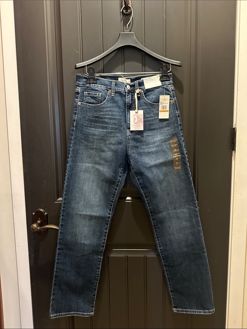 Jessica Simpson Women's Straight Jeans in Dark Blue Wash 29